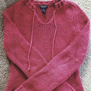 American Eagle Red Knit Sweatshirt Size Medium
